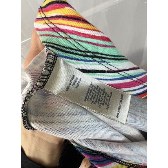 Y2K Rafaella rainbow stripe boat neck sleeveless top PM bold artsy - Picture 11 of 11